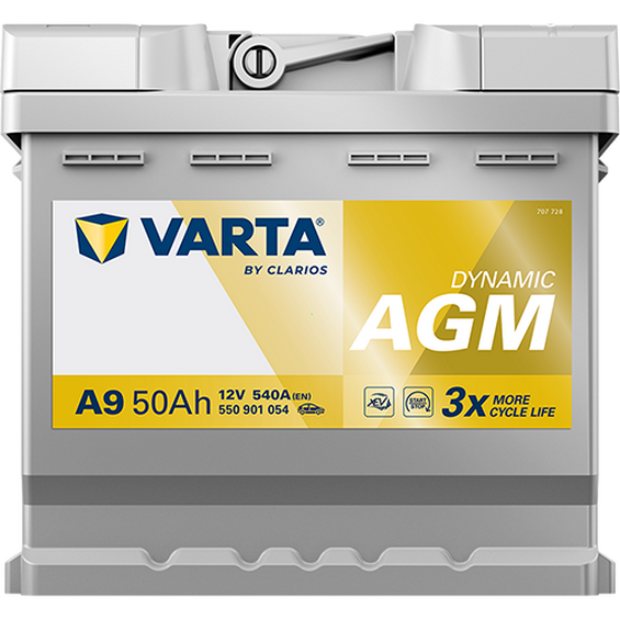 50 Ah Startbatteri Varta Silver Dynamic AGM A9